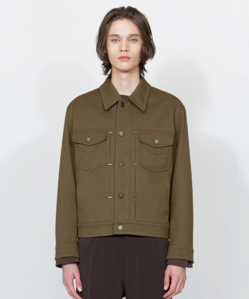 LF 일꼬르소 프리즘 텍스처 트러커 자켓 카멜 IEJU4F201CM