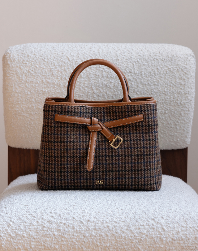 닥스 25FW 더블린 체크 벨트장식 잔체크 울 토 DCBA5F993W2