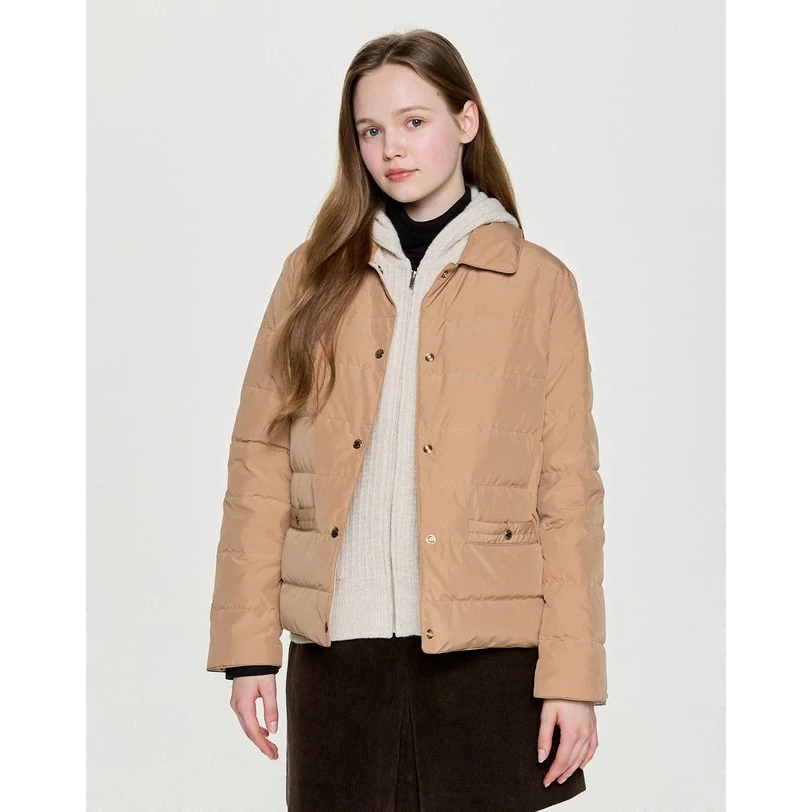 [헤지스 여성] 헤지스레이디스 25FW 리버시블 숏 경량 구스 다운 자켓 카멜 경량 프리미엄 방한복 090 95 HSJU5D002CM