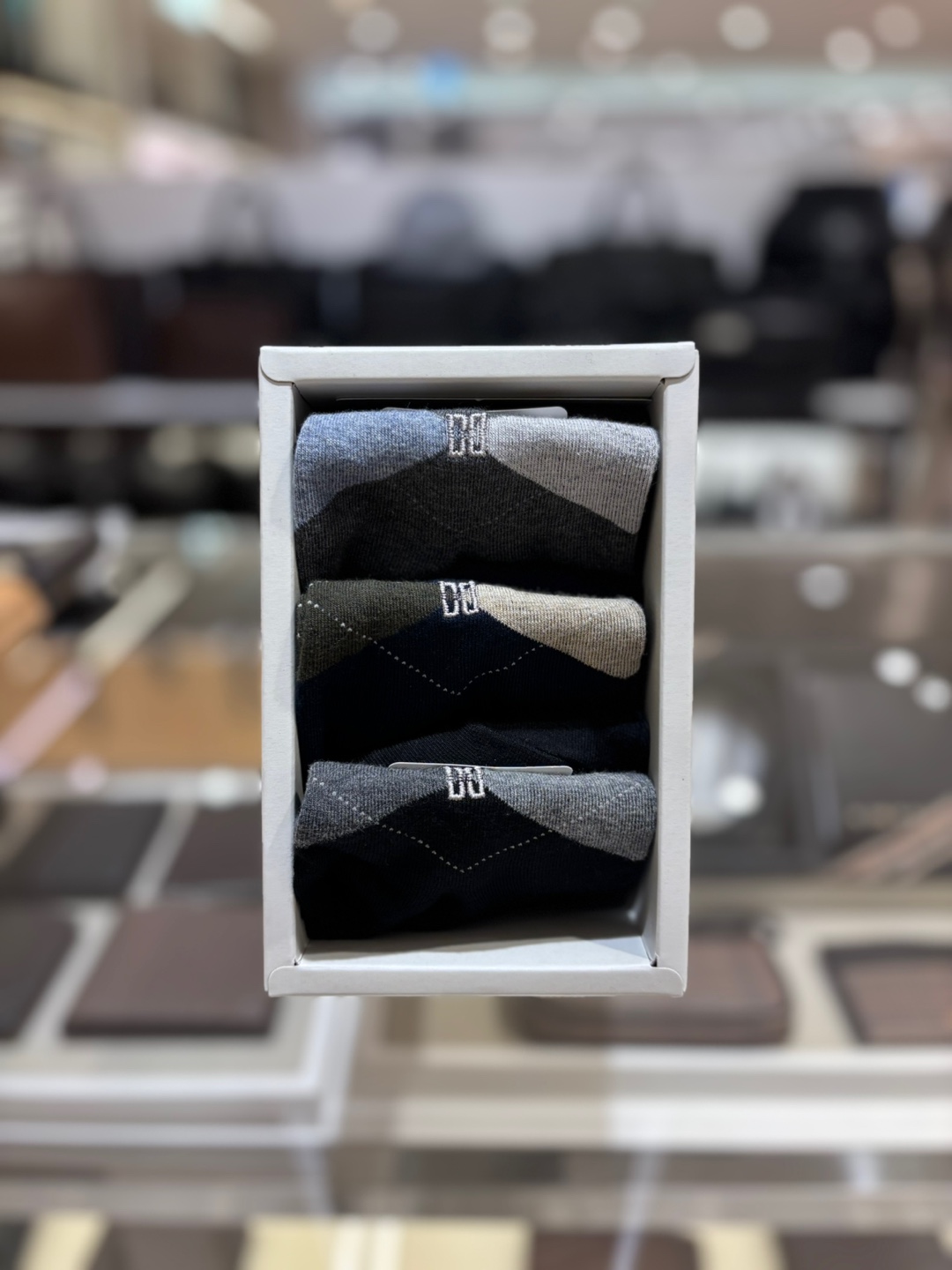 닥스 액세서리 남성중목3족 면혼방 아가일 체크 중목 3족세트 DBSS6E801BK