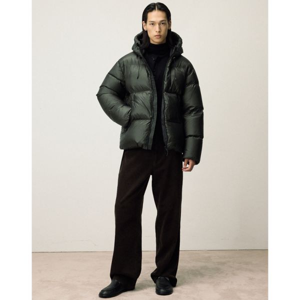 일꼬르소 유러피안 구스 스포팅 기어 다운 점퍼 다크 그린 IEJU5F002E3