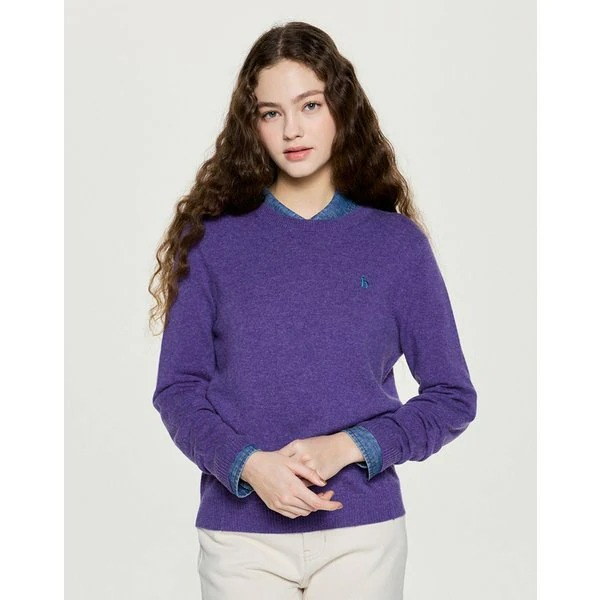 [헤지스 여성] 헤지스레이디스 헤지스레이디스 25FW캐시미어 블렌디드 라운드넥 풀오버 HSSW5D902S2