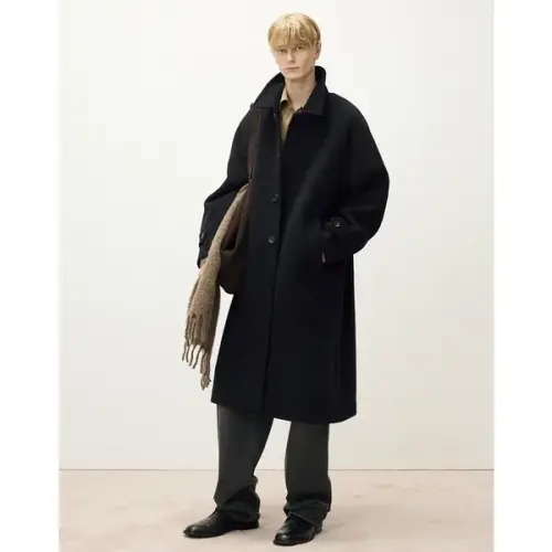 일꼬르소 25FW 캐시미어 블렌드 스트럭처 발마칸 코트 IECO5F002N2